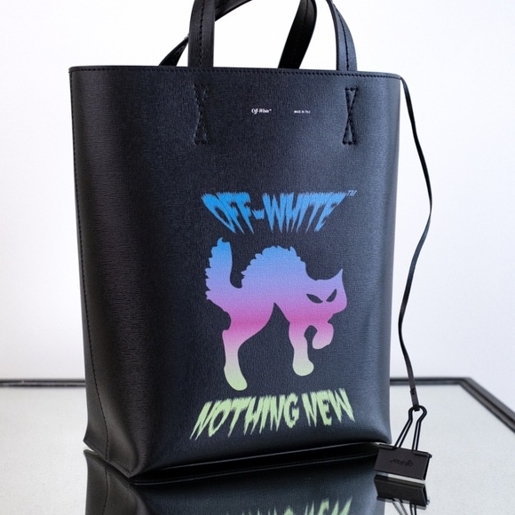 Off-White Leather Bag NOTHING NEW in Black NEW Men Women Unisex Authentic - Picture 9 of 13